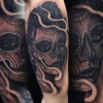 sean crane tattoo day of the dead ghostly woman