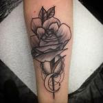sean crane tattoo rose black and grey abstrat